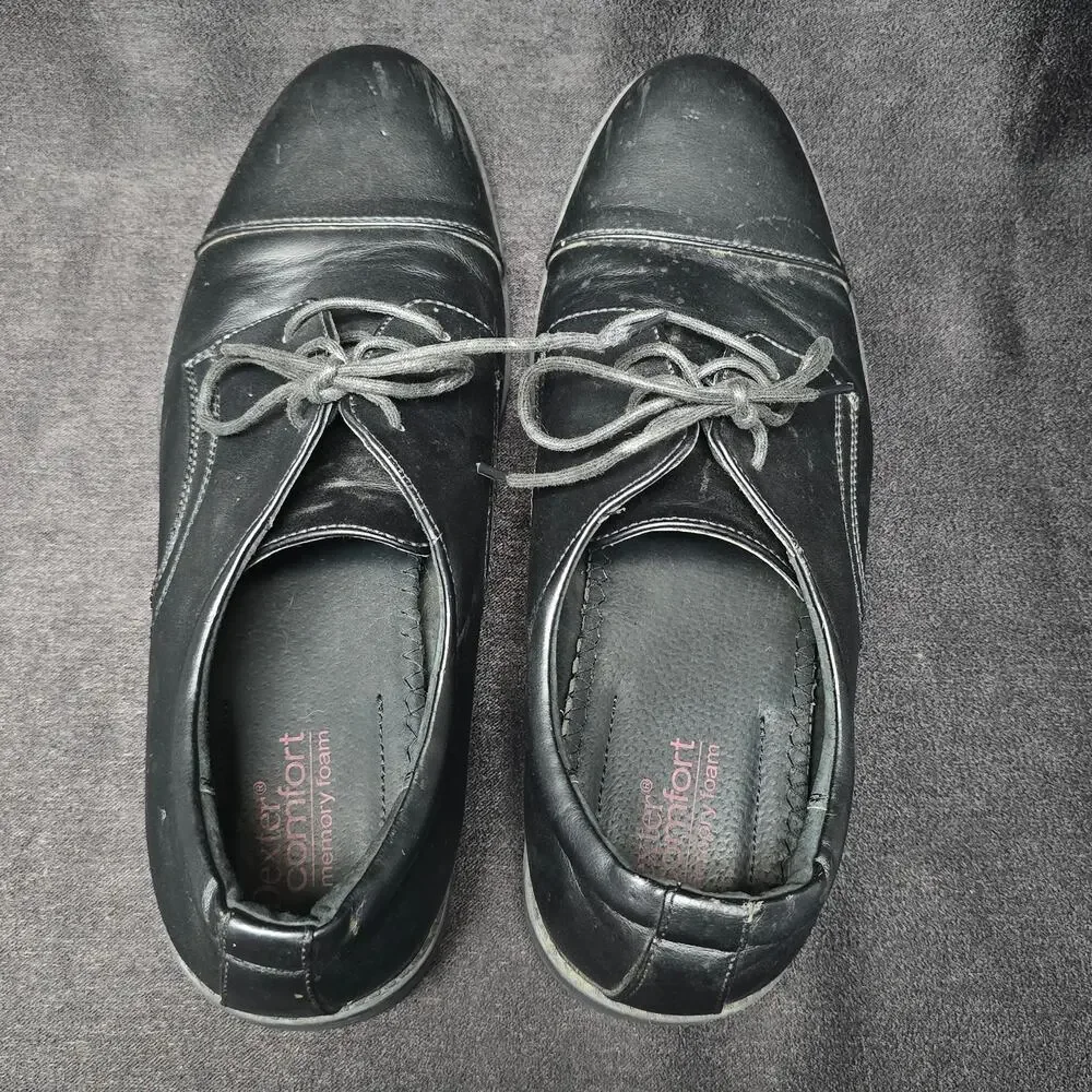 Dexter Comfort Memory Foam Black Dress Oxfords Lace Up Shoes